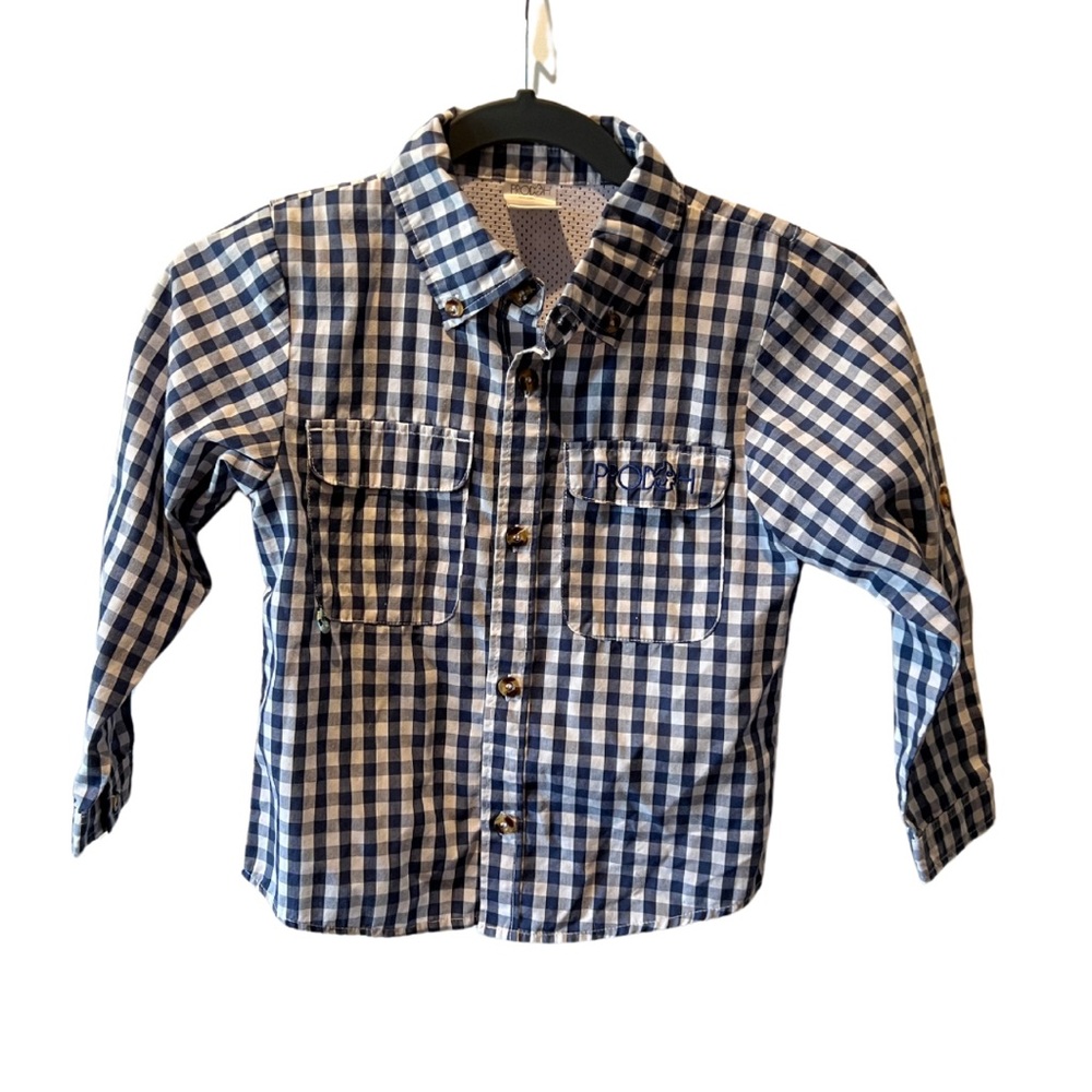 Boys CASTAWAY FISHING SHIRT ProDoh Button Up Shirt size 6 Vent Back